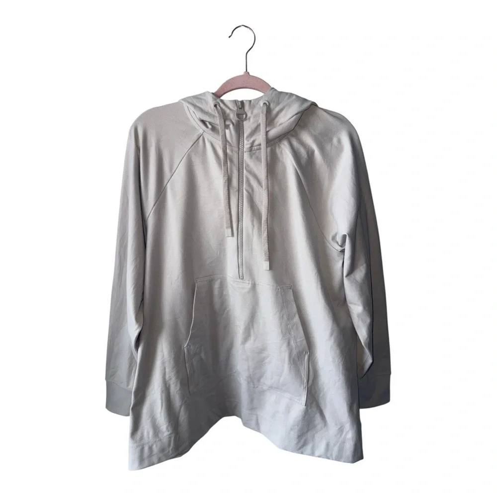 Athleta Glacier Handkerchief Poncho Hoodie Womens Abalone Grey